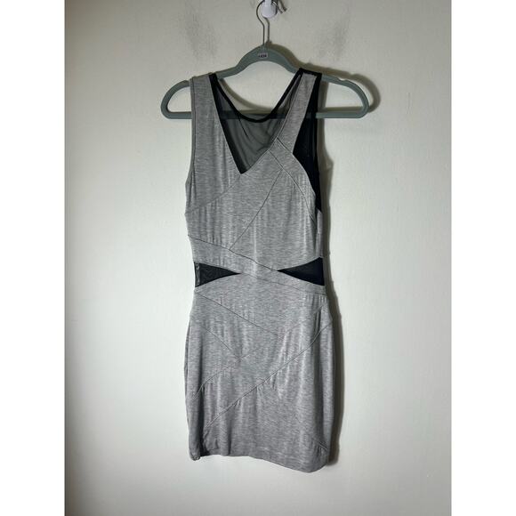 Factory by Erik Hart Gray Mixed Media Body Con Dress Sz S - Picture 1 of 3